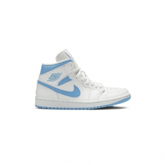Air Jordan 1 Mid Hvit Blå Damesko