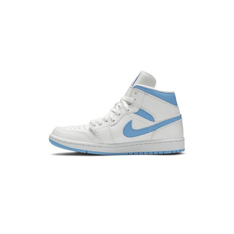 Air Jordan 1 Mid Hvit Blå Damesko
