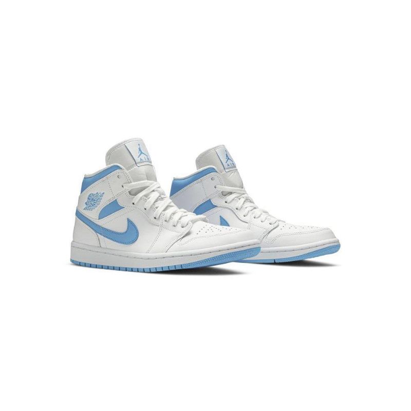 Air Jordan 1 Mid Hvit Blå Damesko