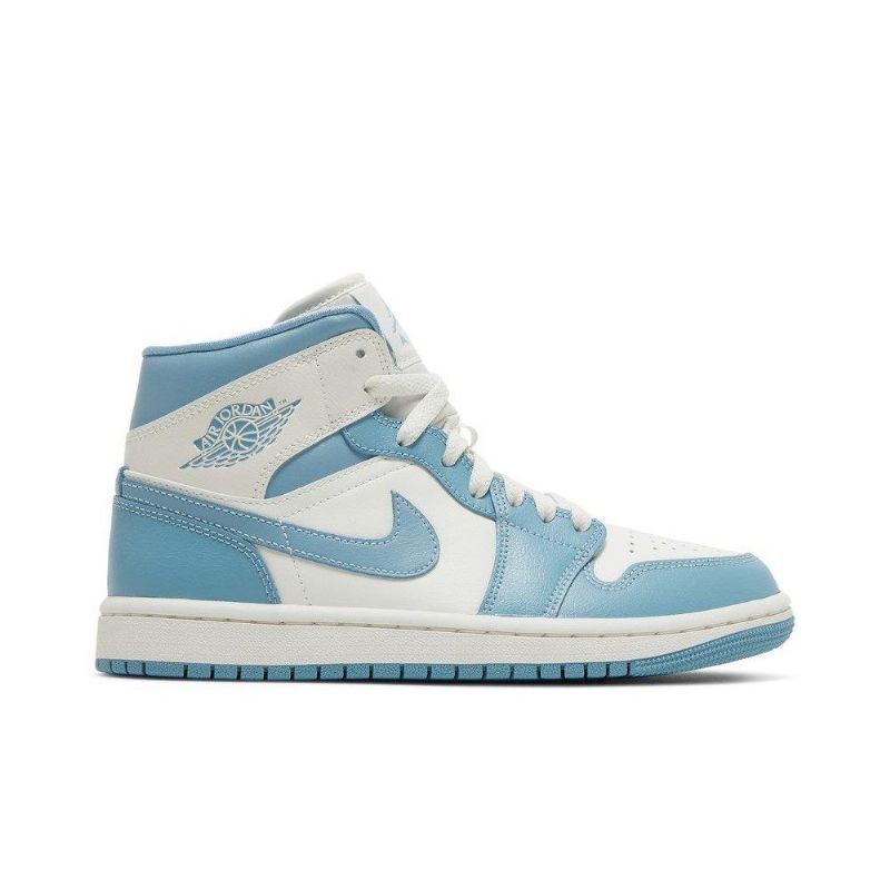 Air Jordan 1 Mid Hvit Blå Damesko