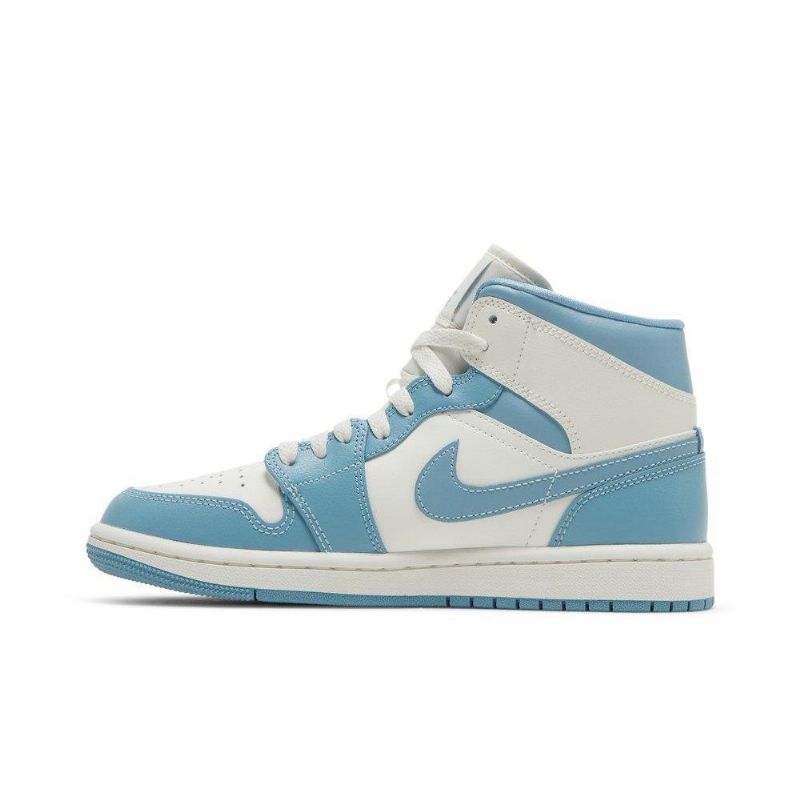 Air Jordan 1 Mid Hvit Blå Damesko