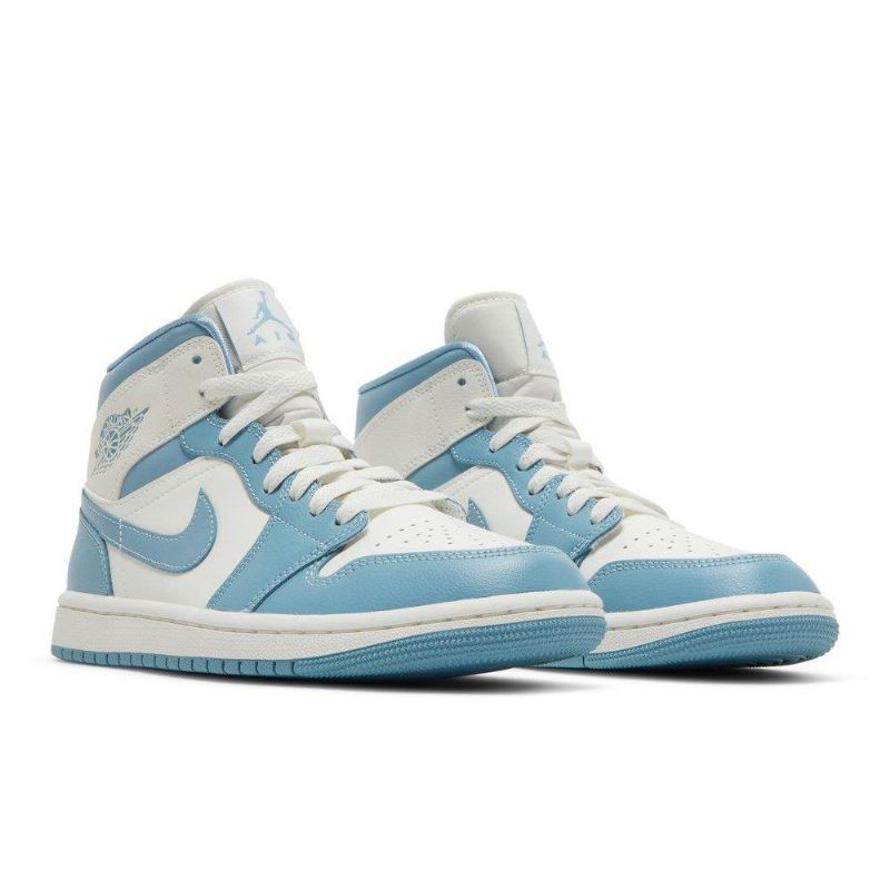 Air Jordan 1 Mid Hvit Blå Damesko