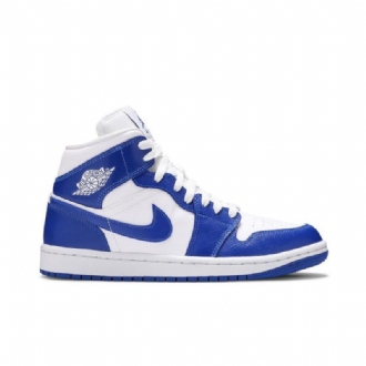 Air Jordan 1 Mid Hvit Blå Damesko