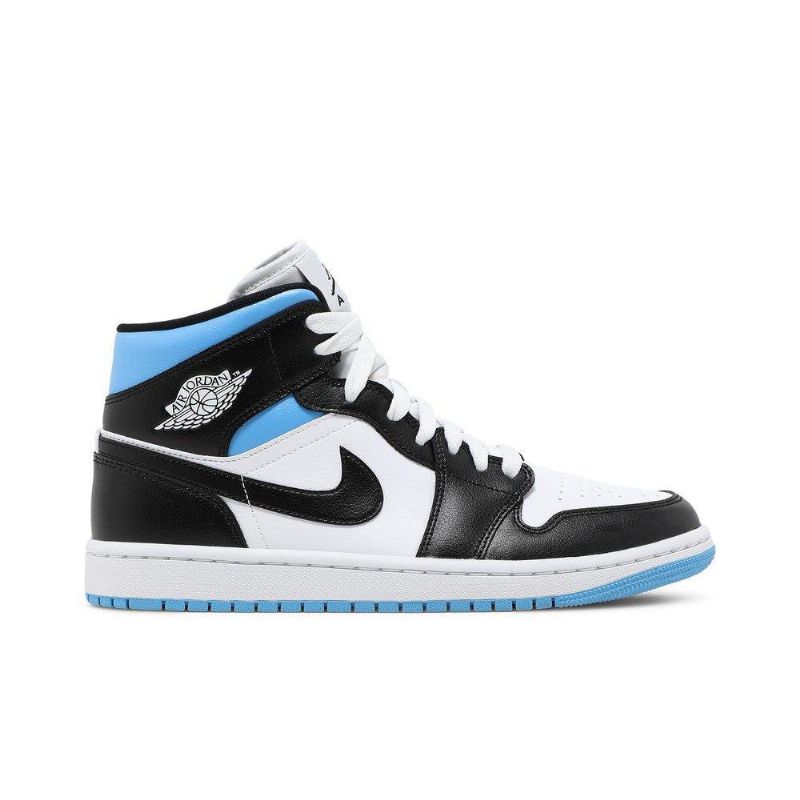 Air Jordan 1 Mid Hvit Blå Svart Damesko