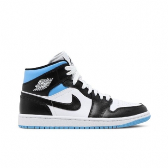 Air Jordan 1 Mid Hvit Blå Svart Damesko