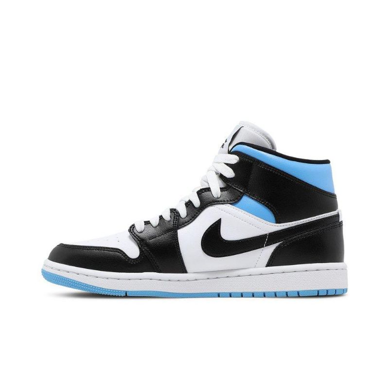 Air Jordan 1 Mid Hvit Blå Svart Damesko