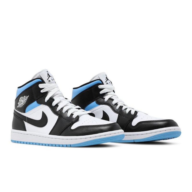 Air Jordan 1 Mid Hvit Blå Svart Damesko