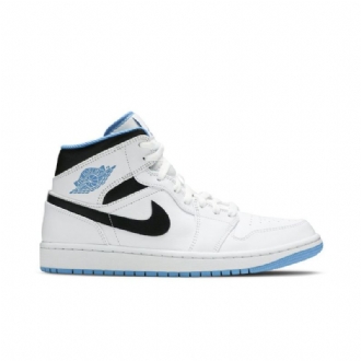 Air Jordan 1 Mid Hvit Blå Svart Herresko