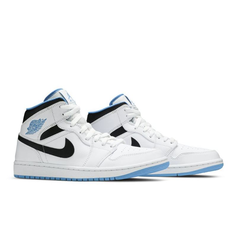 Air Jordan 1 Mid Hvit Blå Svart Herresko