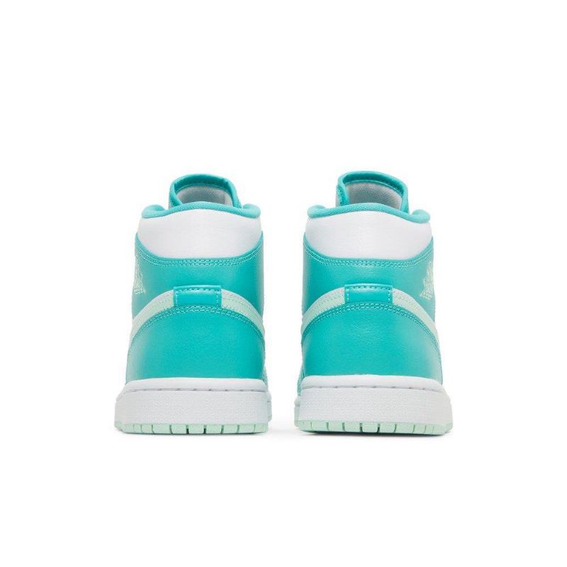 Air Jordan 1 Mid Hvit Blågrønn Damesko