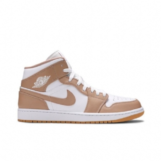 Air Jordan 1 Mid Hvit Brun Herresko