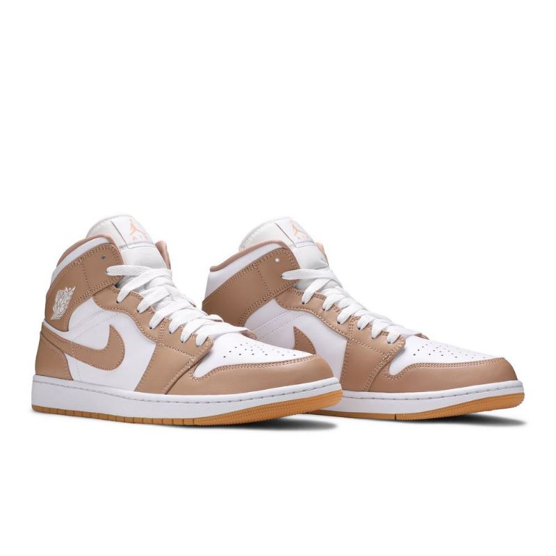 Air Jordan 1 Mid Hvit Brun Herresko