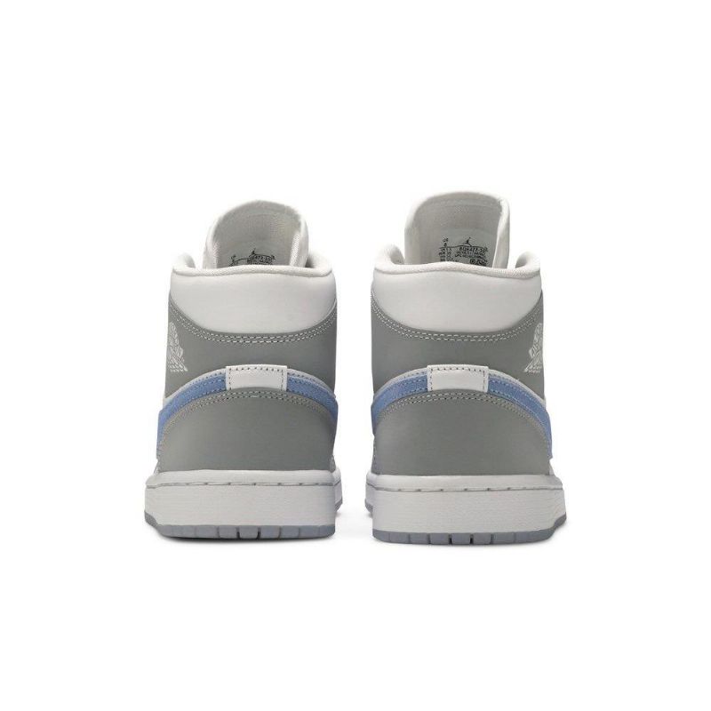 Air Jordan 1 Mid Hvit Grå Blå Damesko
