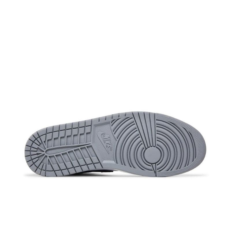 Air Jordan 1 Mid Hvit Grå Blå Herresko