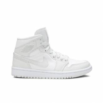 Air Jordan 1 Mid Hvit Grå Damesko