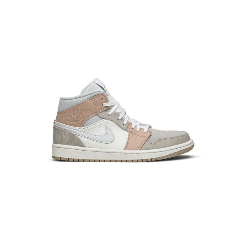 Air Jordan 1 Mid Hvit Grå Herresko