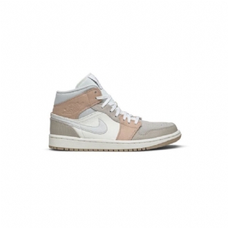 Air Jordan 1 Mid Hvit Grå Herresko