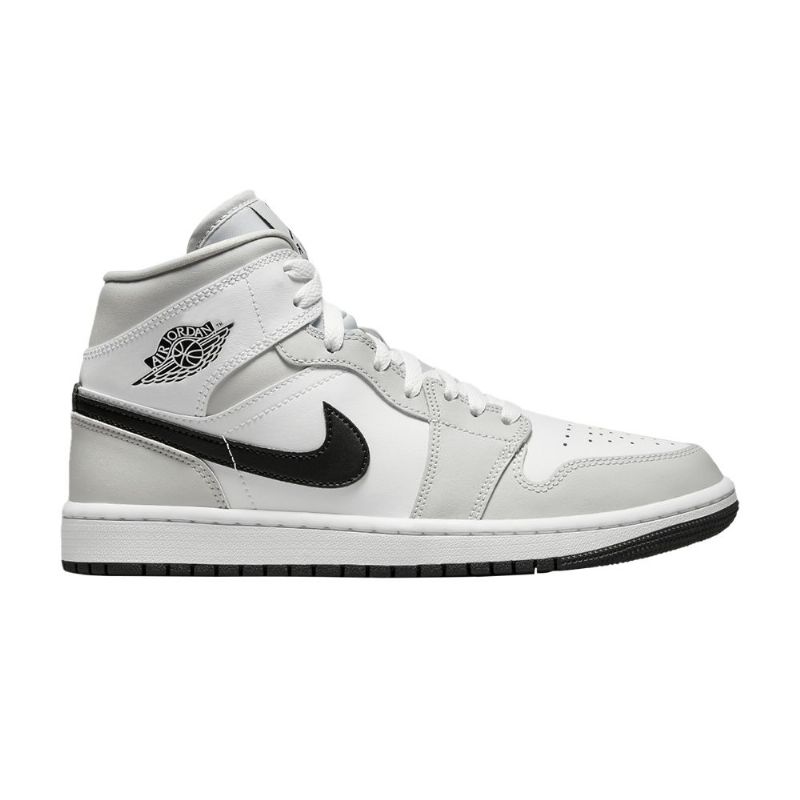 Air Jordan 1 Mid Hvit Grå Svarte Damesko