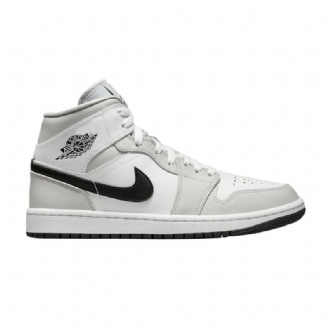 Air Jordan 1 Mid Hvit Grå Svarte Damesko