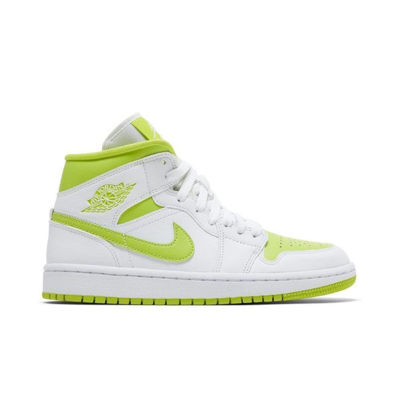 Air Jordan 1 Mid Hvit Grønn Damesko