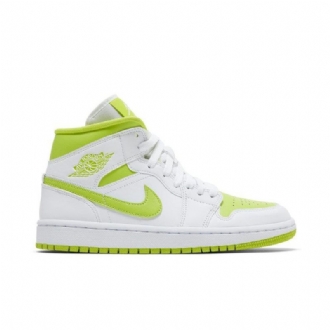 Air Jordan 1 Mid Hvit Grønn Damesko