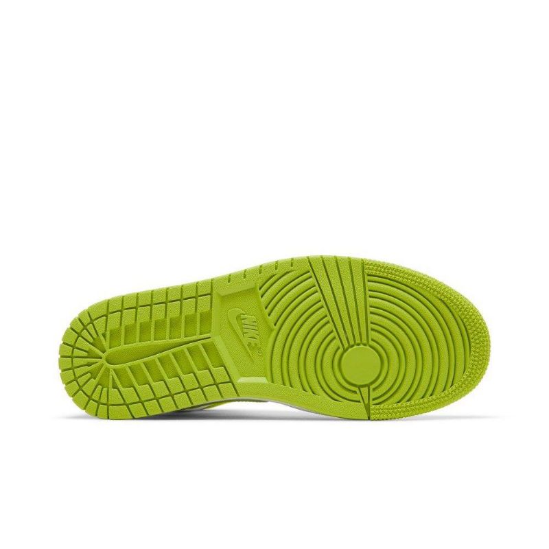 Air Jordan 1 Mid Hvit Grønn Damesko
