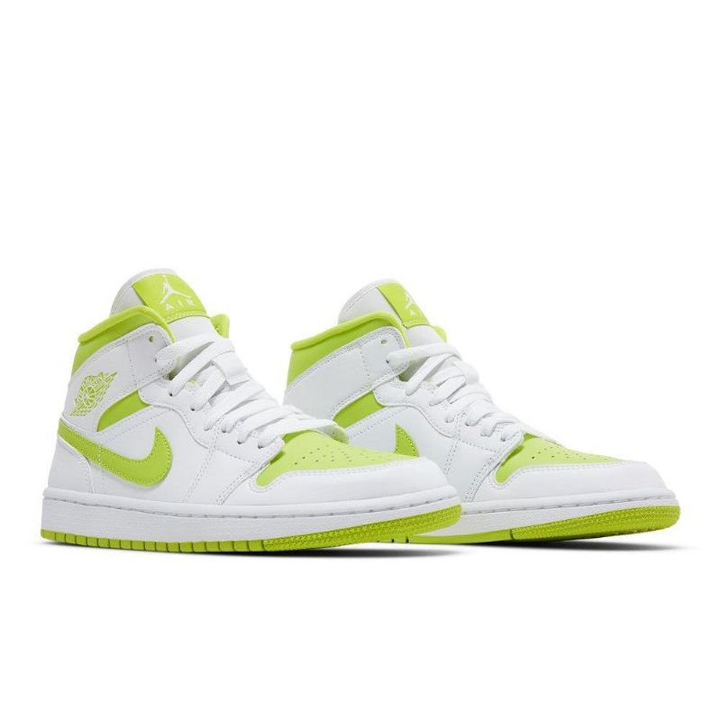 Air Jordan 1 Mid Hvit Grønn Damesko