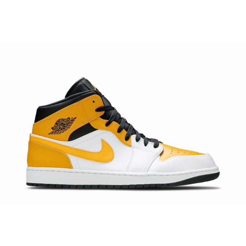 Air Jordan 1 Mid Hvit Gull Svart Herresko