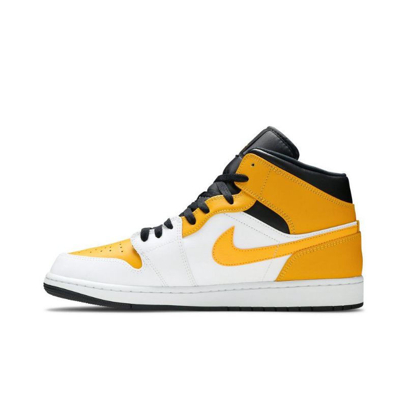 Air Jordan 1 Mid Hvit Gull Svart Herresko