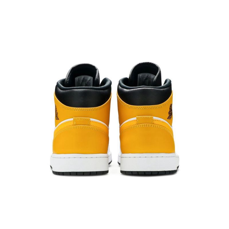 Air Jordan 1 Mid Hvit Gull Svart Herresko