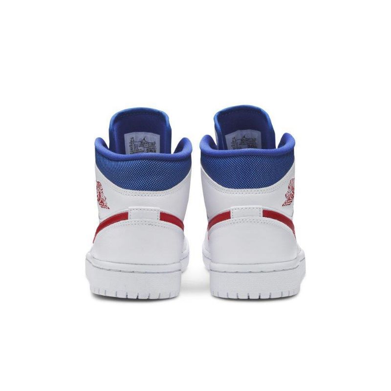Air Jordan 1 Mid Hvit Rød Blå Damesko