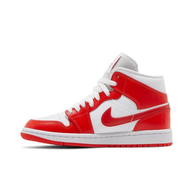 Air Jordan 1 Mid Hvit Rød Damesko