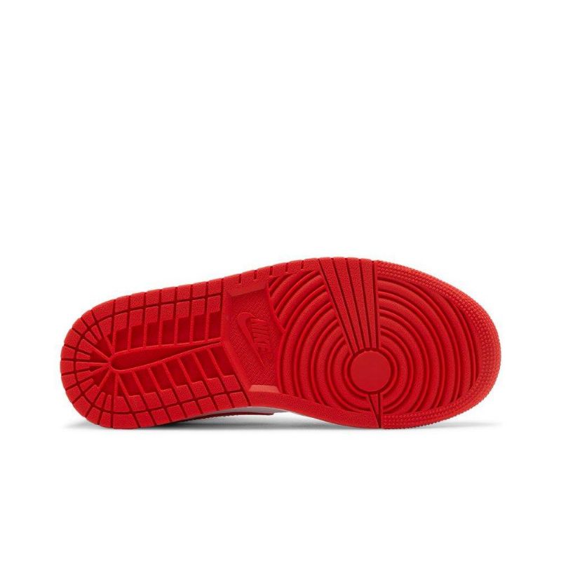 Air Jordan 1 Mid Hvit Rød Damesko