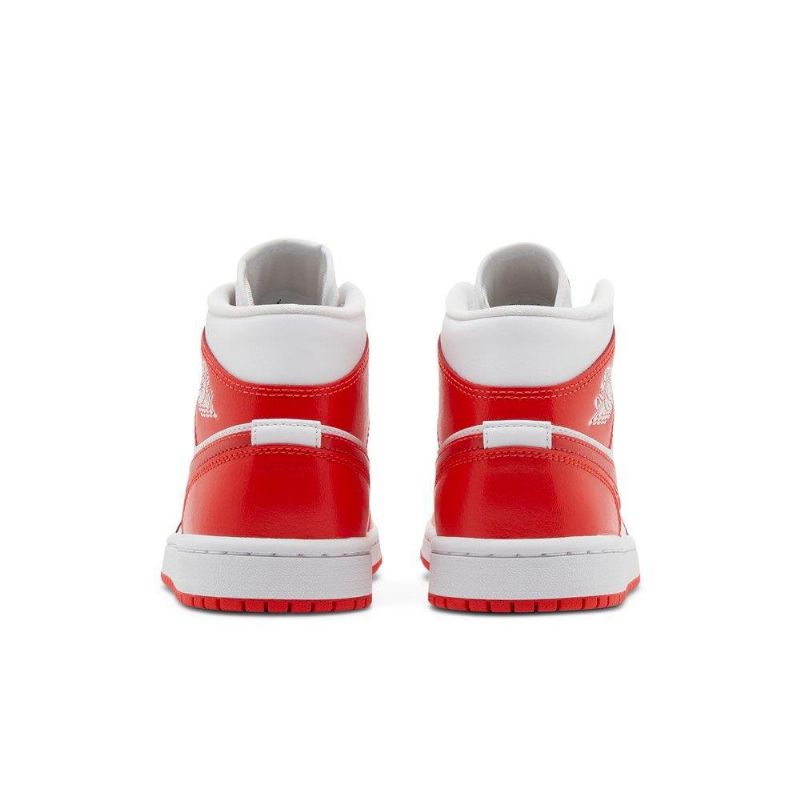 Air Jordan 1 Mid Hvit Rød Damesko