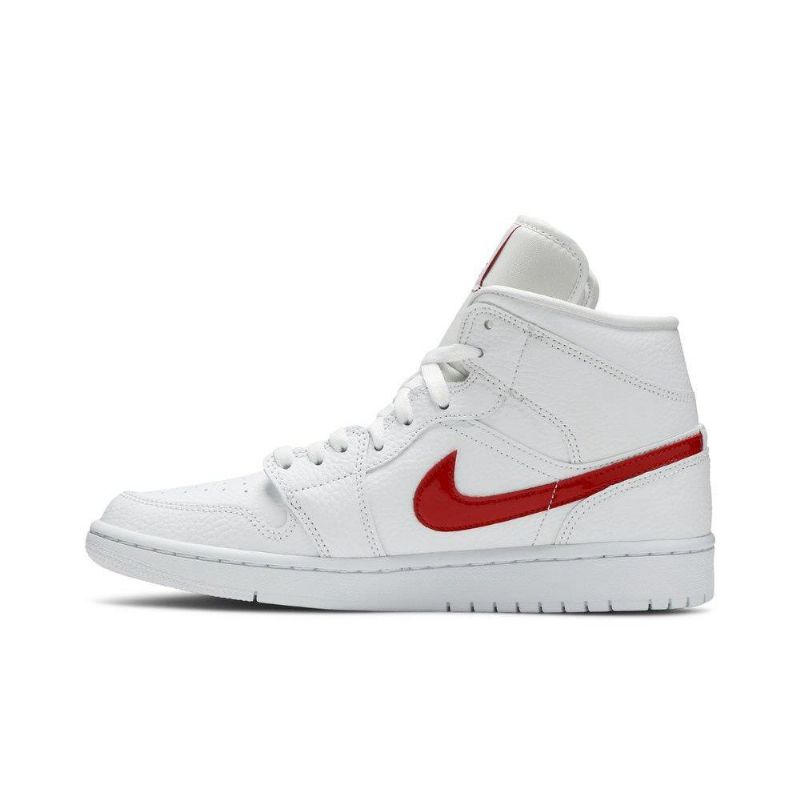 Air Jordan 1 Mid Hvit Rød Damesko