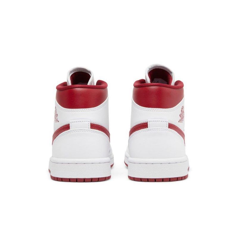 Air Jordan 1 Mid Hvit Rød Damesko