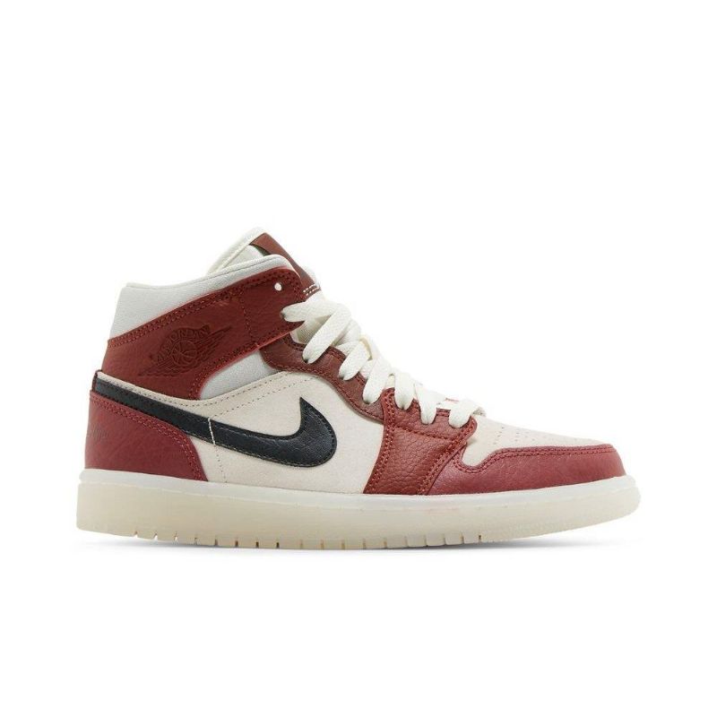 Air Jordan 1 Mid Hvit Rød Grønn Damesko