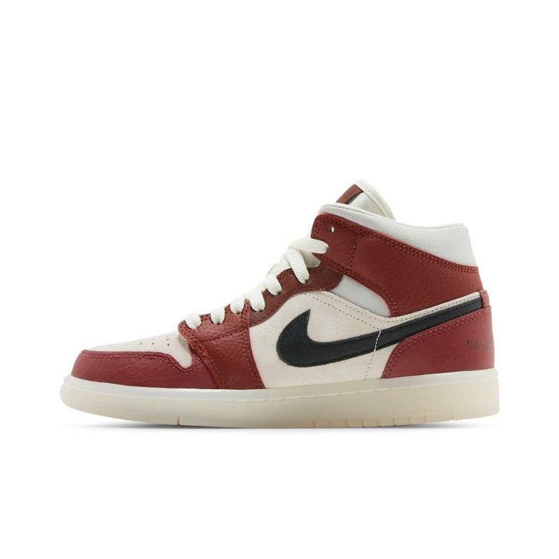 Air Jordan 1 Mid Hvit Rød Grønn Damesko