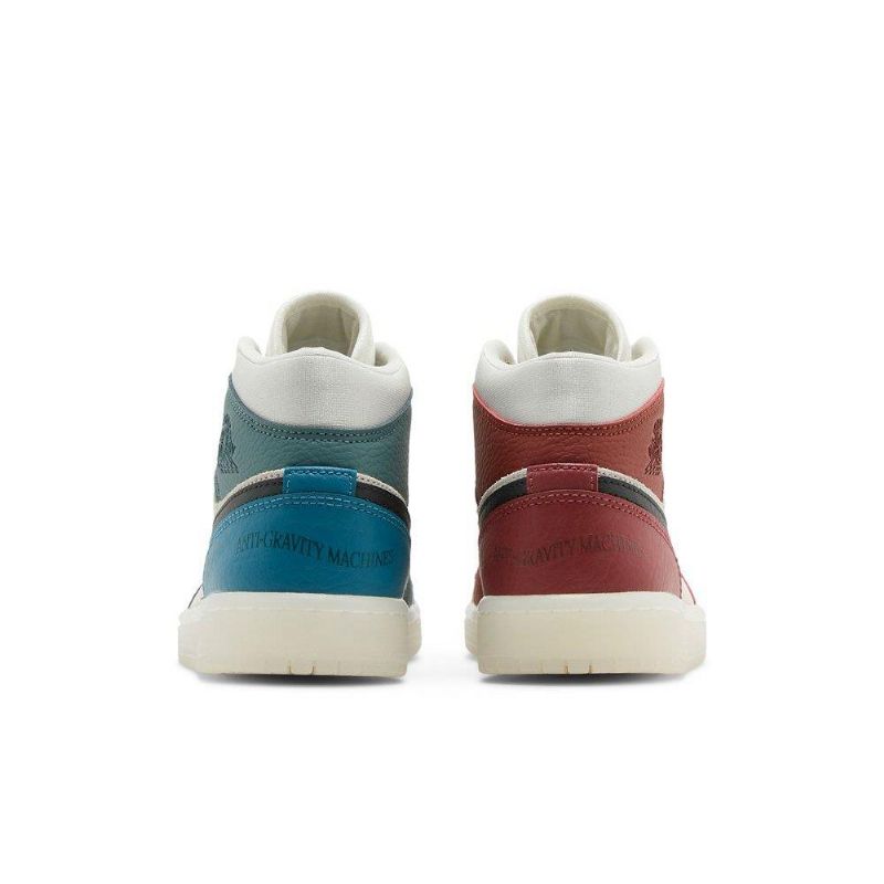 Air Jordan 1 Mid Hvit Rød Grønn Damesko