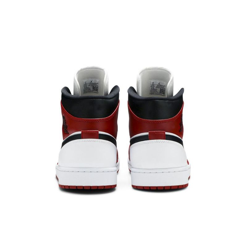 Air Jordan 1 Mid Hvit Rød Svart Herresko