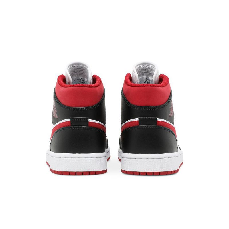Air Jordan 1 Mid Hvit Rød Svart Herresko