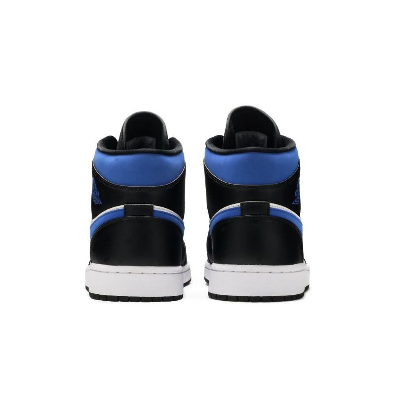 Air Jordan 1 Mid Hvit Svart Blå Herresko