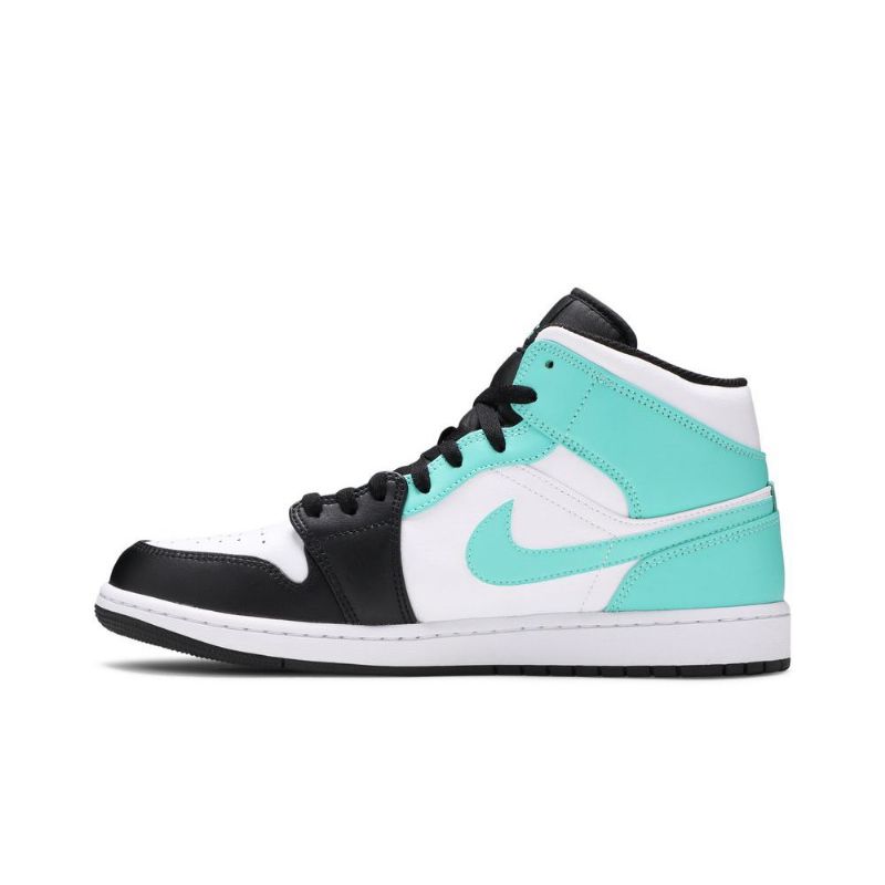 Air Jordan 1 Mid Hvit Svart Blå Herresko