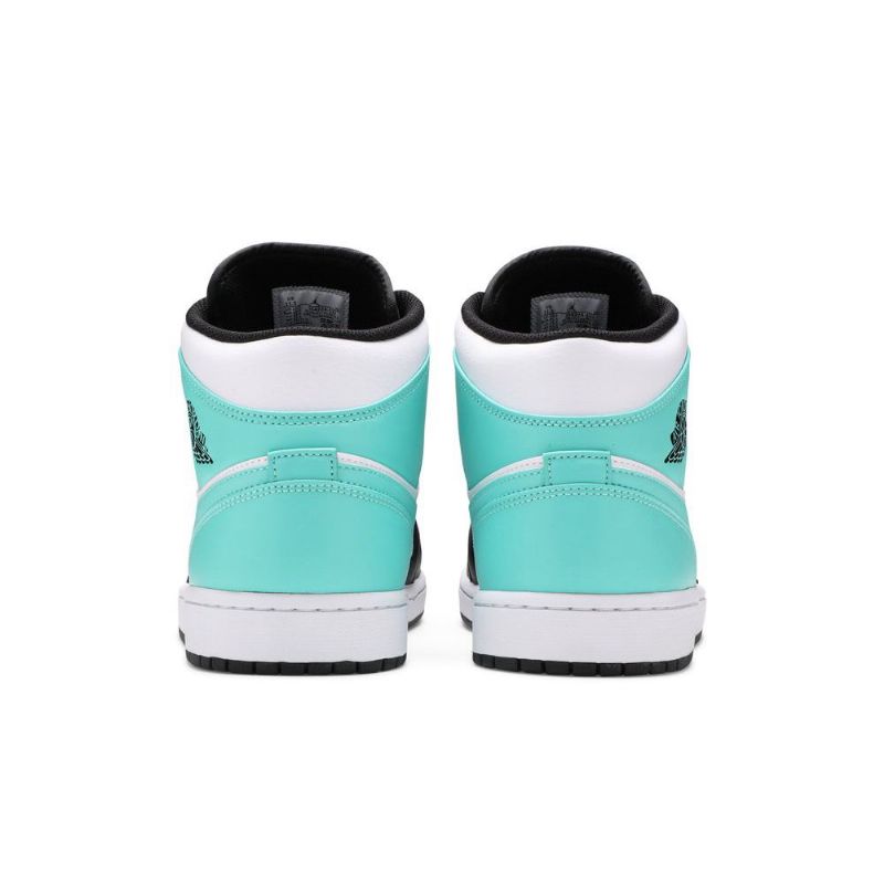 Air Jordan 1 Mid Hvit Svart Blå Herresko