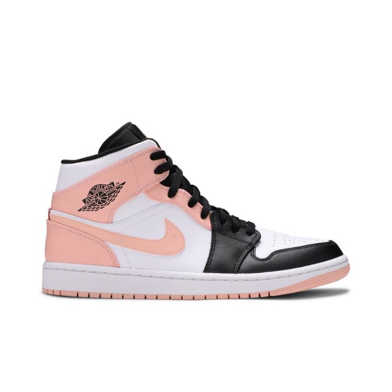 Air Jordan 1 Mid Hvit Svart Rosa Herresko
