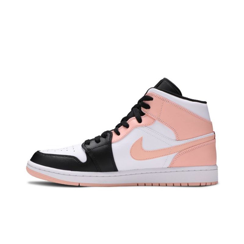 Air Jordan 1 Mid Hvit Svart Rosa Herresko