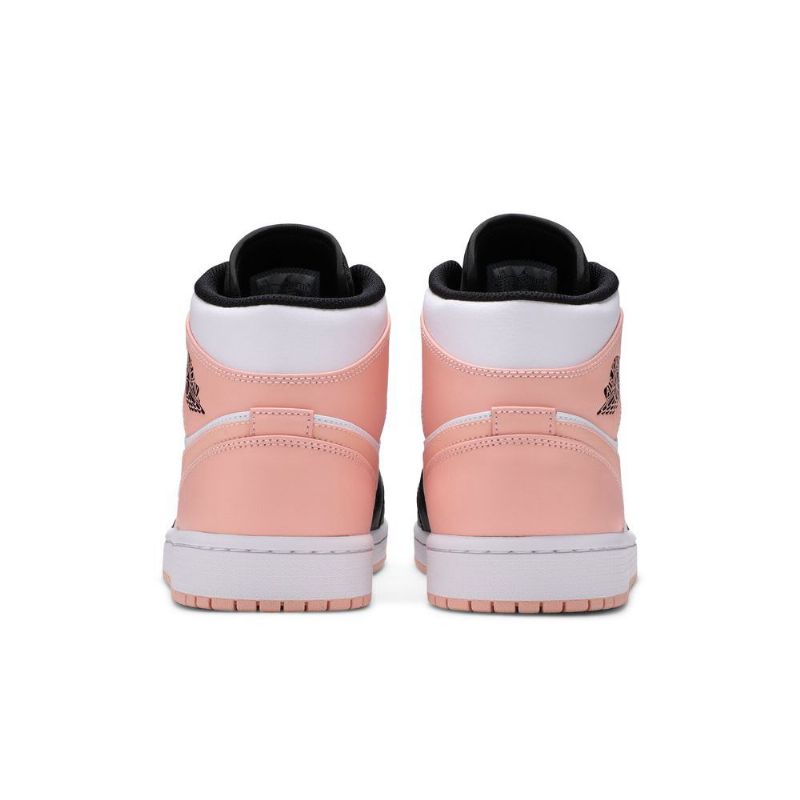 Air Jordan 1 Mid Hvit Svart Rosa Herresko