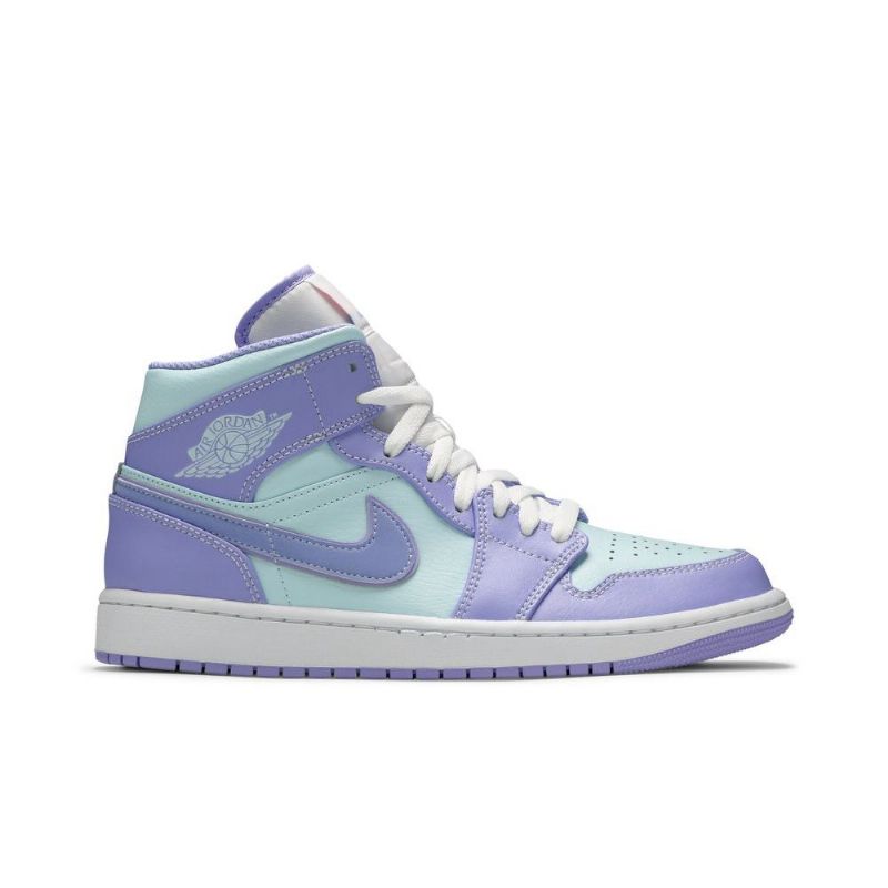 Air Jordan 1 Mid Lilla Blå Hvit Herresko