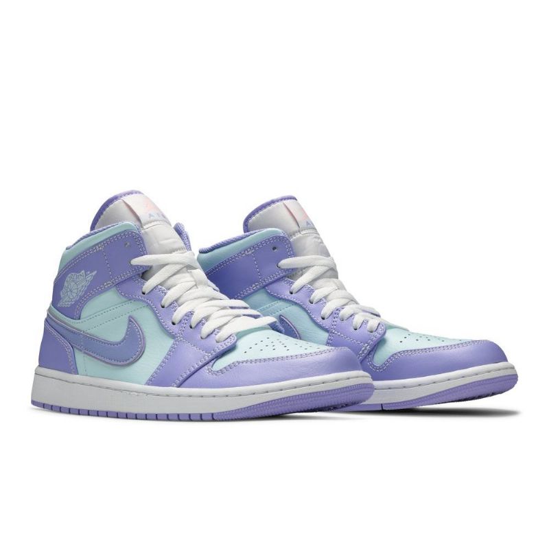 Air Jordan 1 Mid Lilla Blå Hvit Herresko