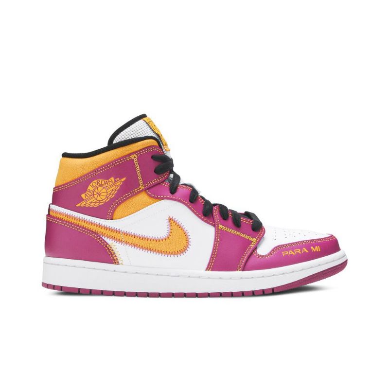 Air Jordan 1 Mid Lilla Hvitt Gull Herresko